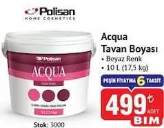 POLİSAN ACQUA TAVAN BOYASI BEYAZ RENK 10 L